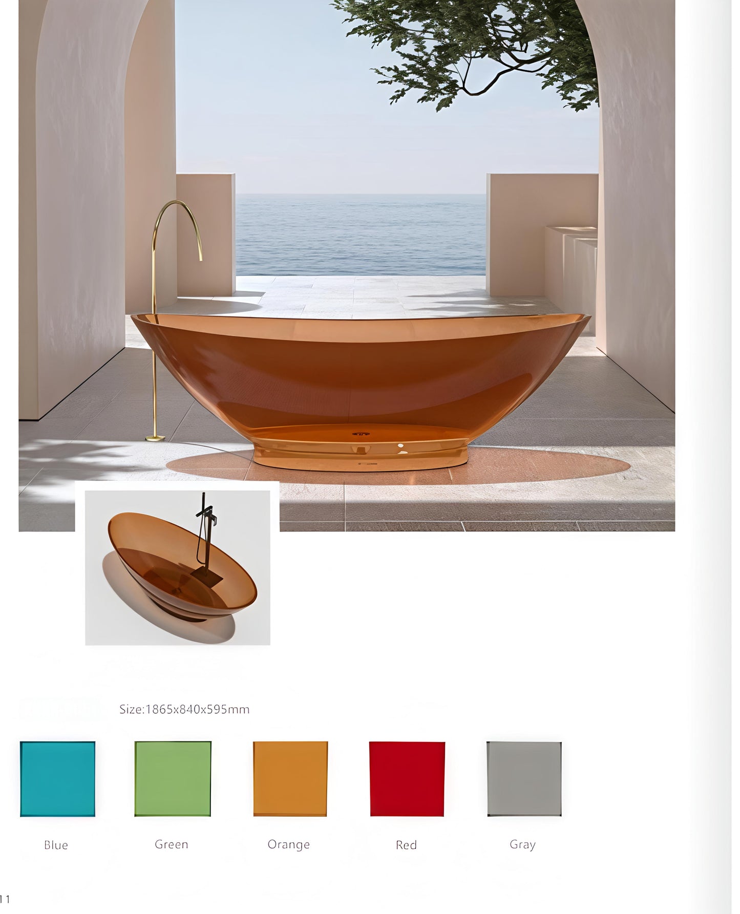 Emerald Glass Sculptural Soaking Tub