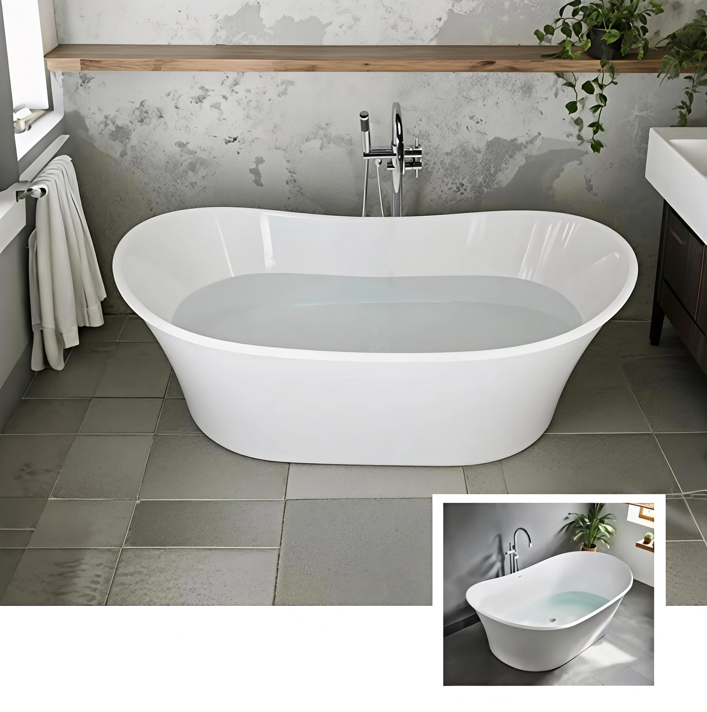 Aurelius Solid Surface Freestanding Tub