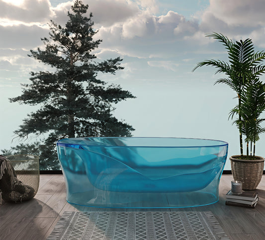 Emerald Glass Sculptural Soaking Tub
